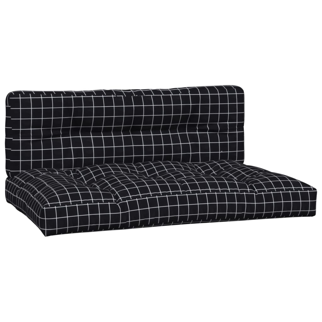 Palletkussens 2 st stof ruitpatroon zwart is nu te koop bij PeponiXL, paradijselijk wonen!