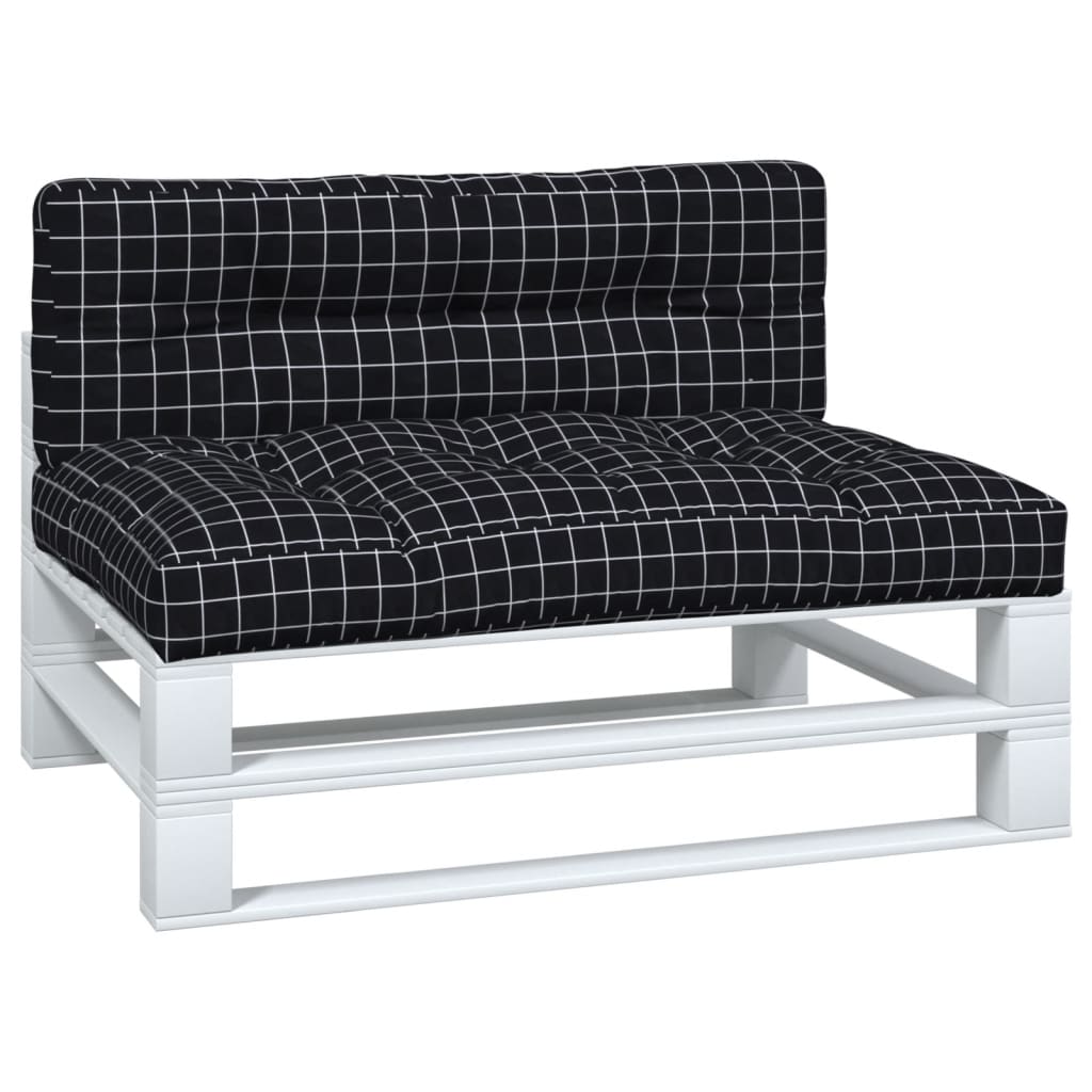 Palletkussens 2 st stof ruitpatroon zwart is nu te koop bij PeponiXL, paradijselijk wonen!