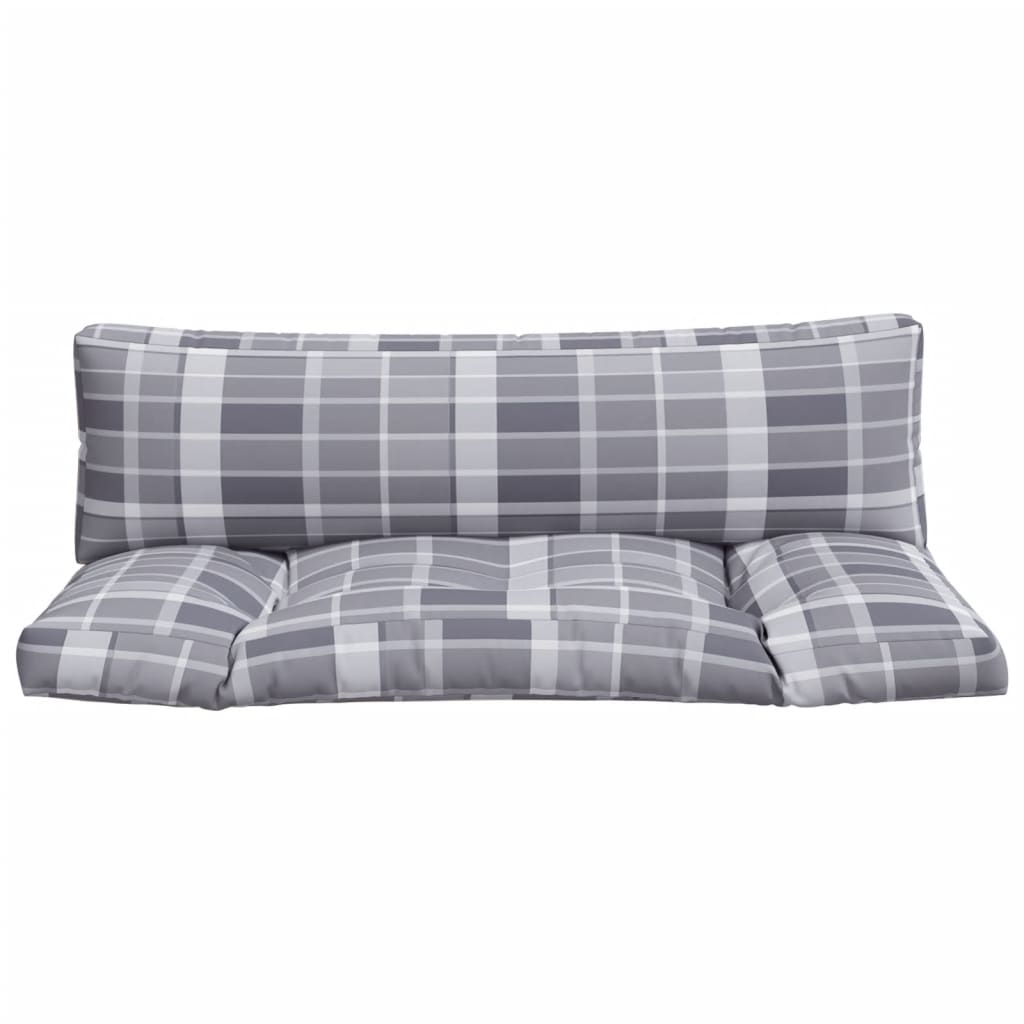 Palletkussens 2 st ruitpatroon stof grijs is nu te koop bij PeponiXL, paradijselijk wonen!