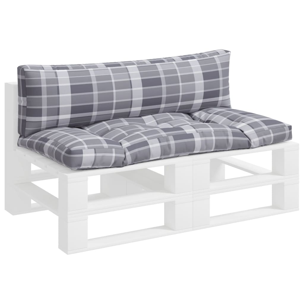 Palletkussens 2 st ruitpatroon stof grijs is nu te koop bij PeponiXL, paradijselijk wonen!