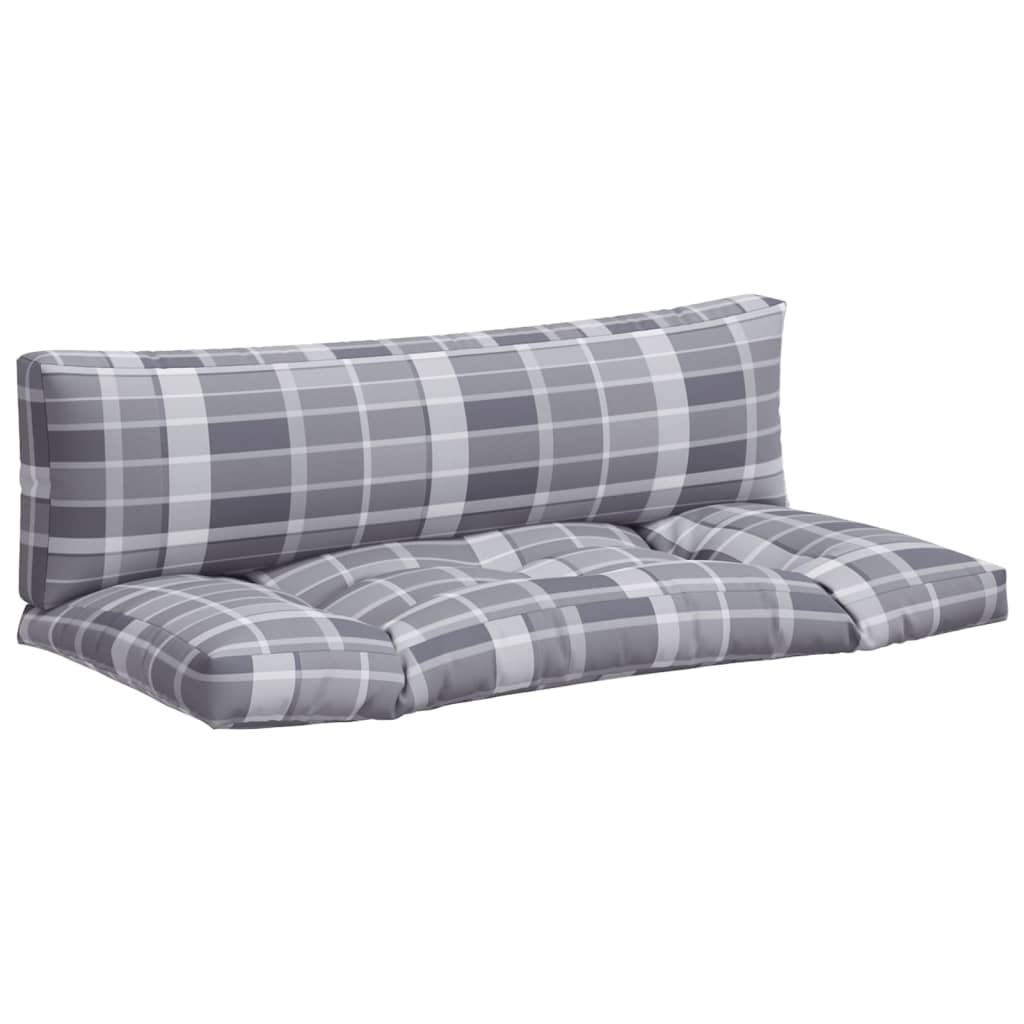 Palletkussens 2 st ruitpatroon stof grijs is nu te koop bij PeponiXL, paradijselijk wonen!