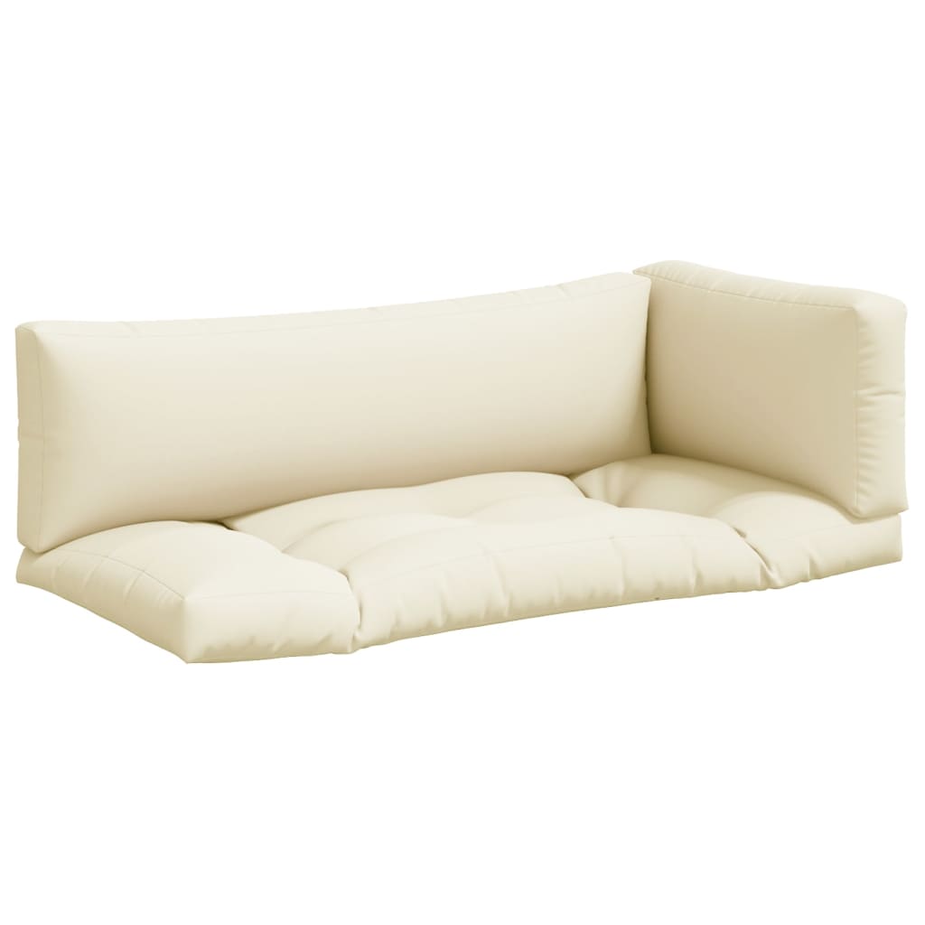 Palletkussens 3 st stof crèmekleurig is nu te koop bij PeponiXL, paradijselijk wonen!