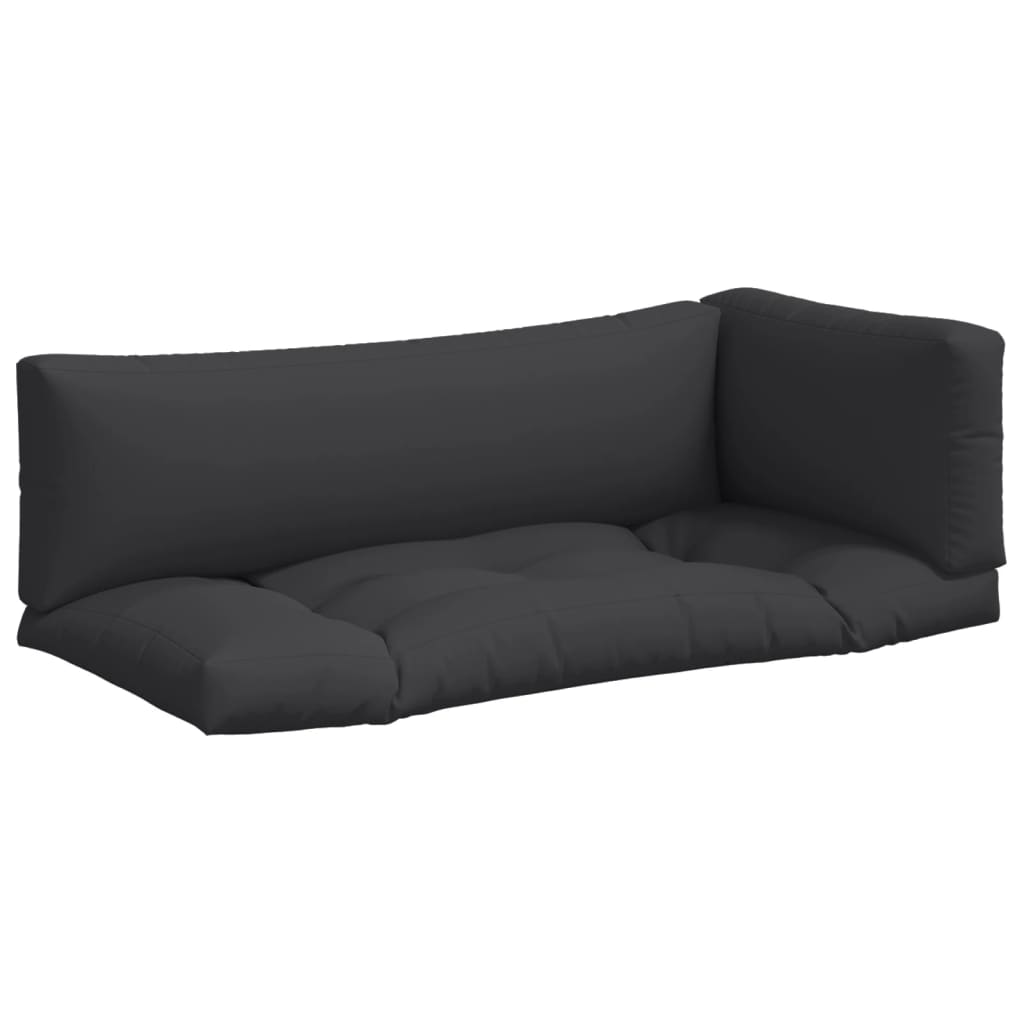 Palletkussens 3 st stof zwart is nu te koop bij PeponiXL, paradijselijk wonen!