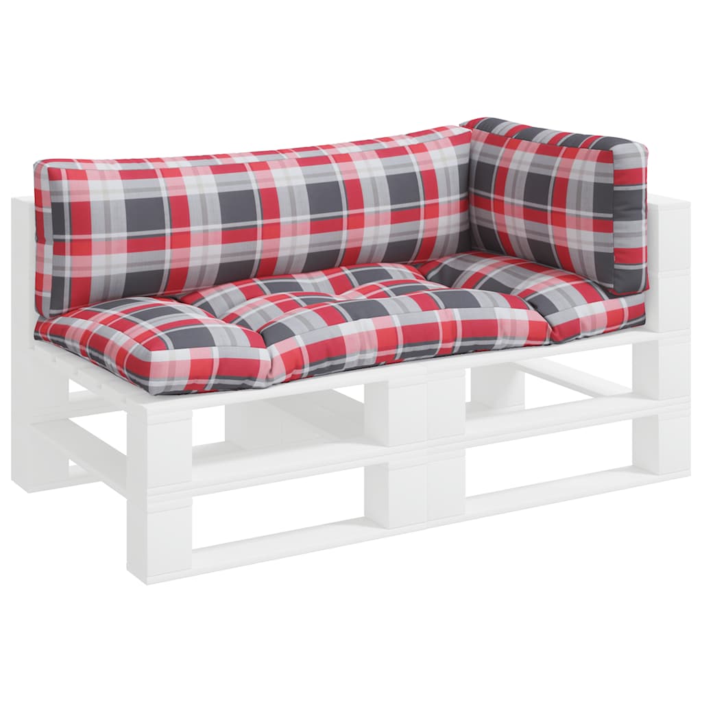 Palletkussens 3 st ruitpatroon stof rood is nu te koop bij PeponiXL, paradijselijk wonen!