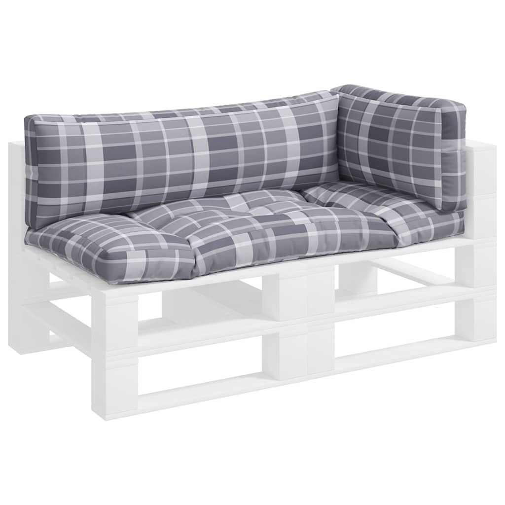 Palletkussens 3 st ruitpatroon stof grijs is nu te koop bij PeponiXL, paradijselijk wonen!