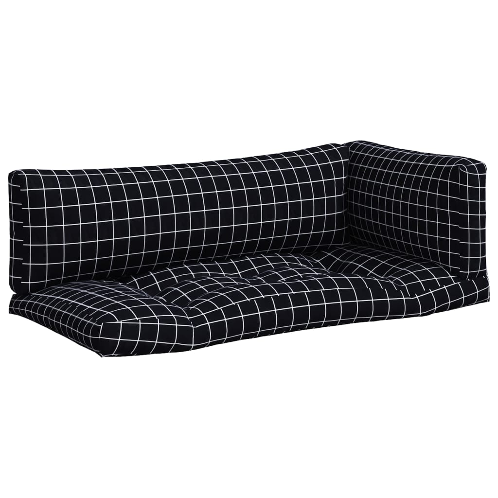 Palletkussens 3 st ruitpatroon oxford stof zwart is nu te koop bij PeponiXL, paradijselijk wonen!