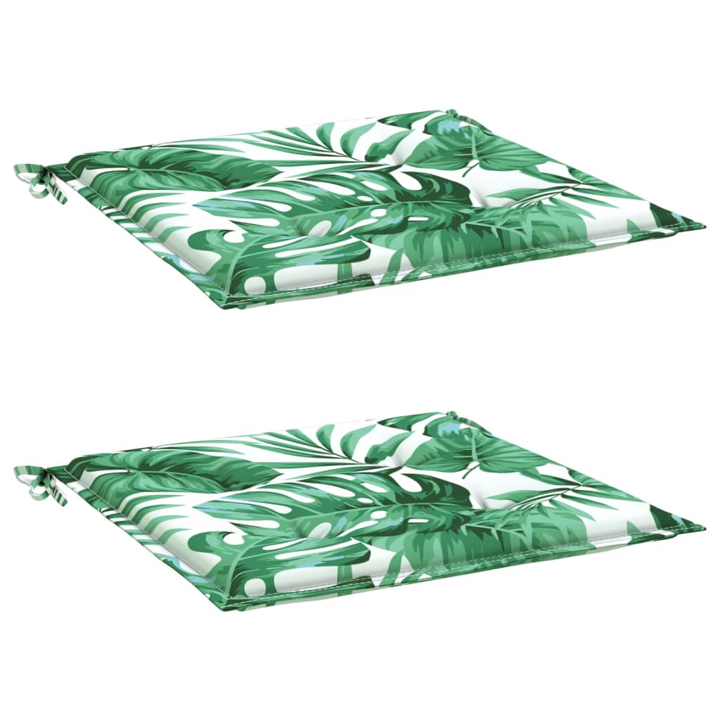 Stoelkussens 2 st bladpatroon 40x40x4 cm stof is nu te koop bij PeponiXL, paradijselijk wonen!