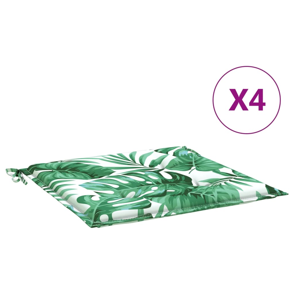 Stoelkussens 4 st bladpatroon 40x40x4 cm stof is nu te koop bij PeponiXL, paradijselijk wonen!