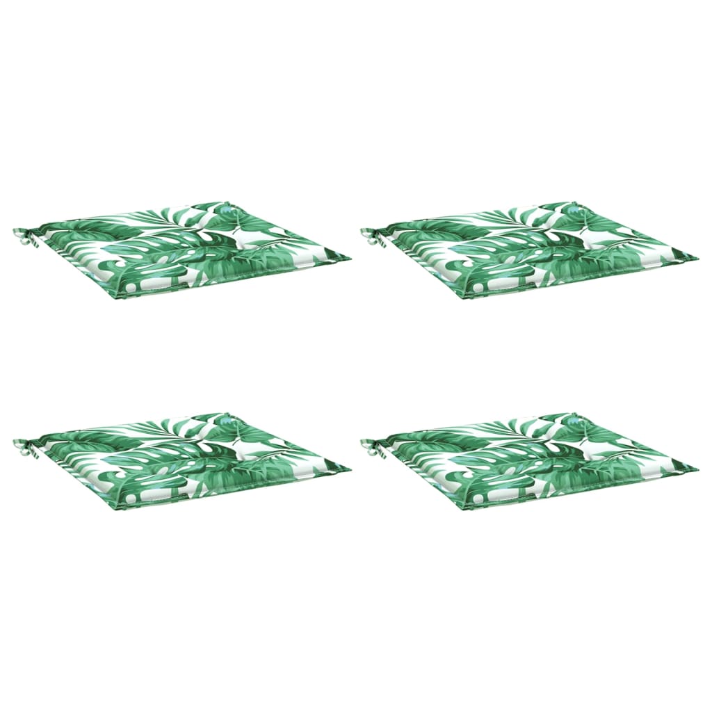 Stoelkussens 4 st bladpatroon 40x40x4 cm stof is nu te koop bij PeponiXL, paradijselijk wonen!