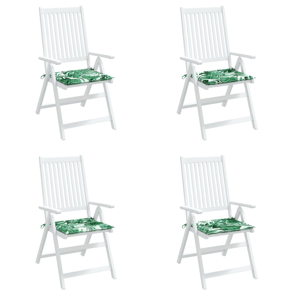 Stoelkussens 4 st bladpatroon 40x40x4 cm stof is nu te koop bij PeponiXL, paradijselijk wonen!
