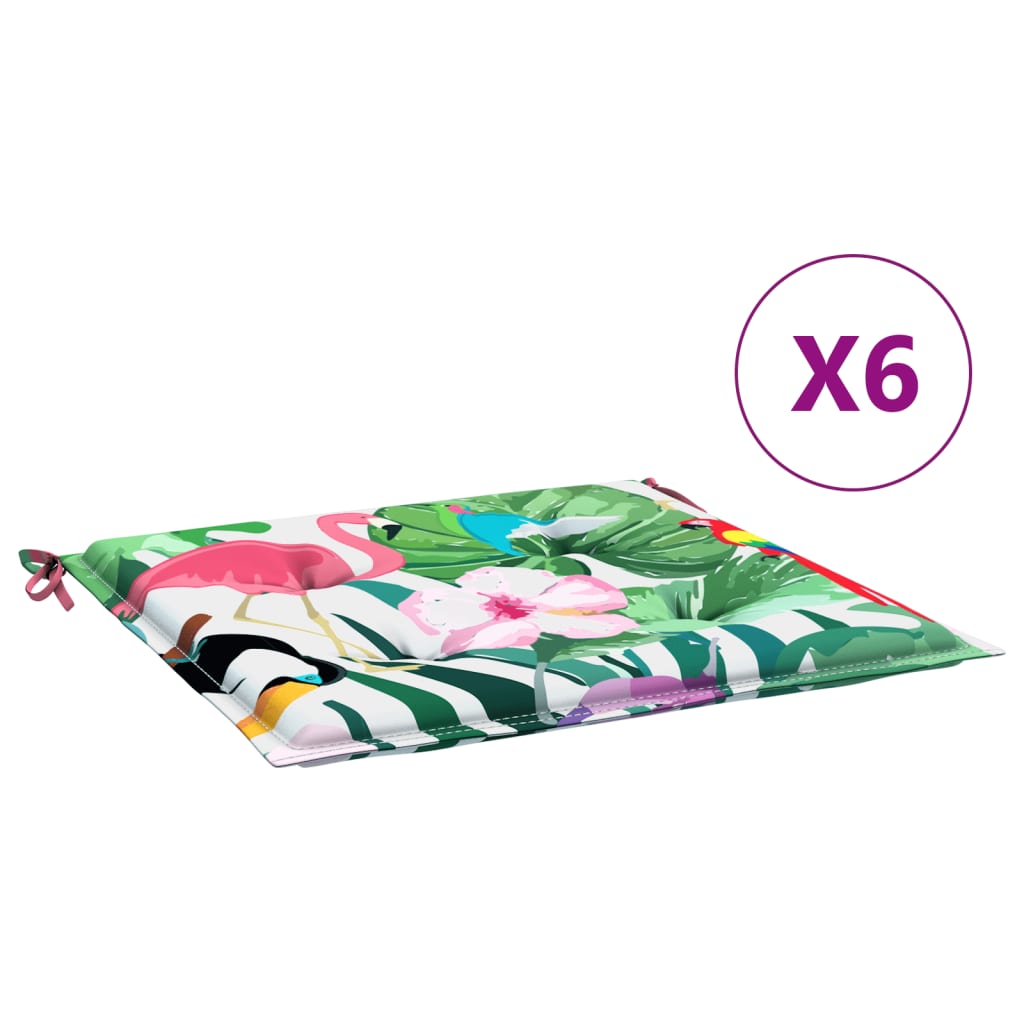 Tuinstoelkussens 6 st 40x40x4 cm stof meerkleurig is nu te koop bij PeponiXL, paradijselijk wonen!