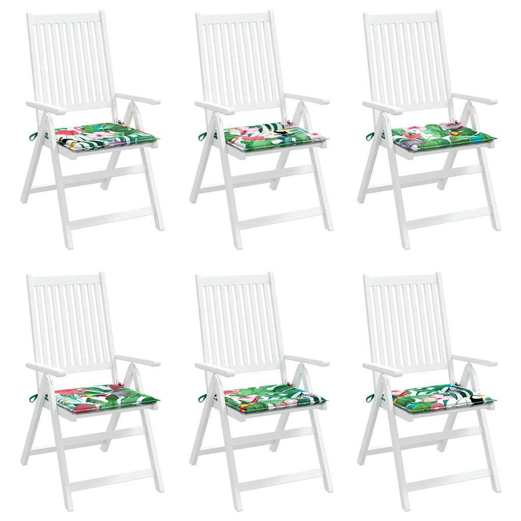 Tuinstoelkussens 6 st 40x40x4 cm stof meerkleurig
