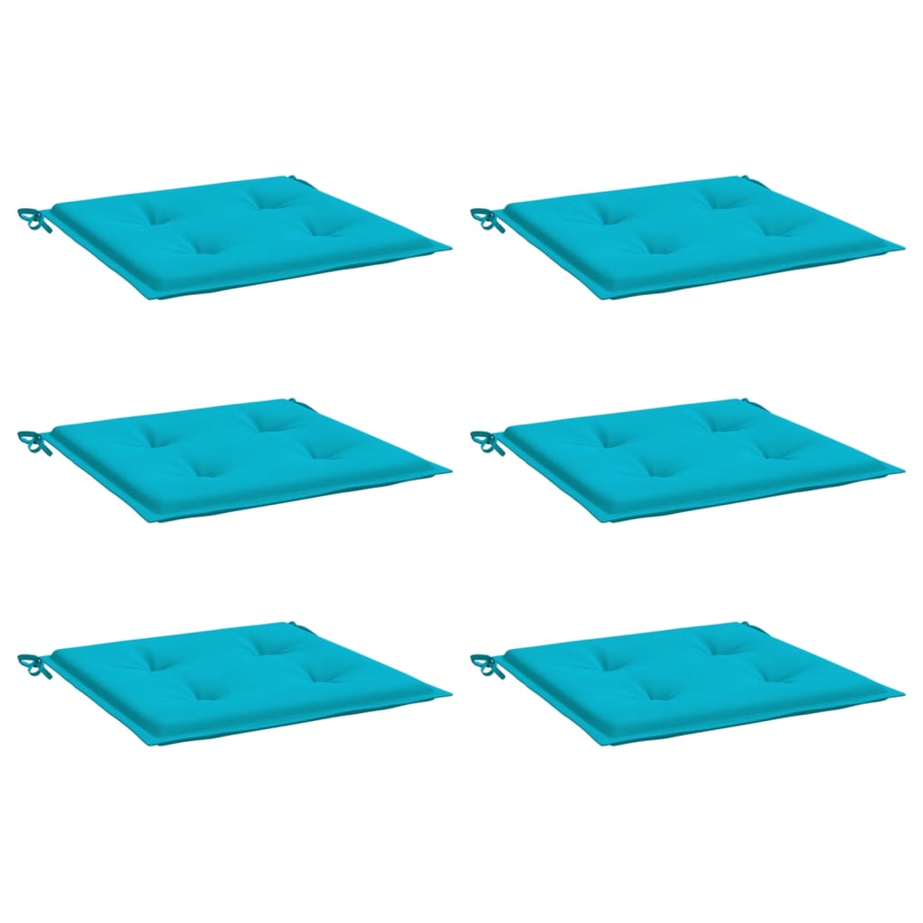 Tuinstoelkussens 6 st 40x40x3 cm stof turquoise is nu te koop bij PeponiXL, paradijselijk wonen!