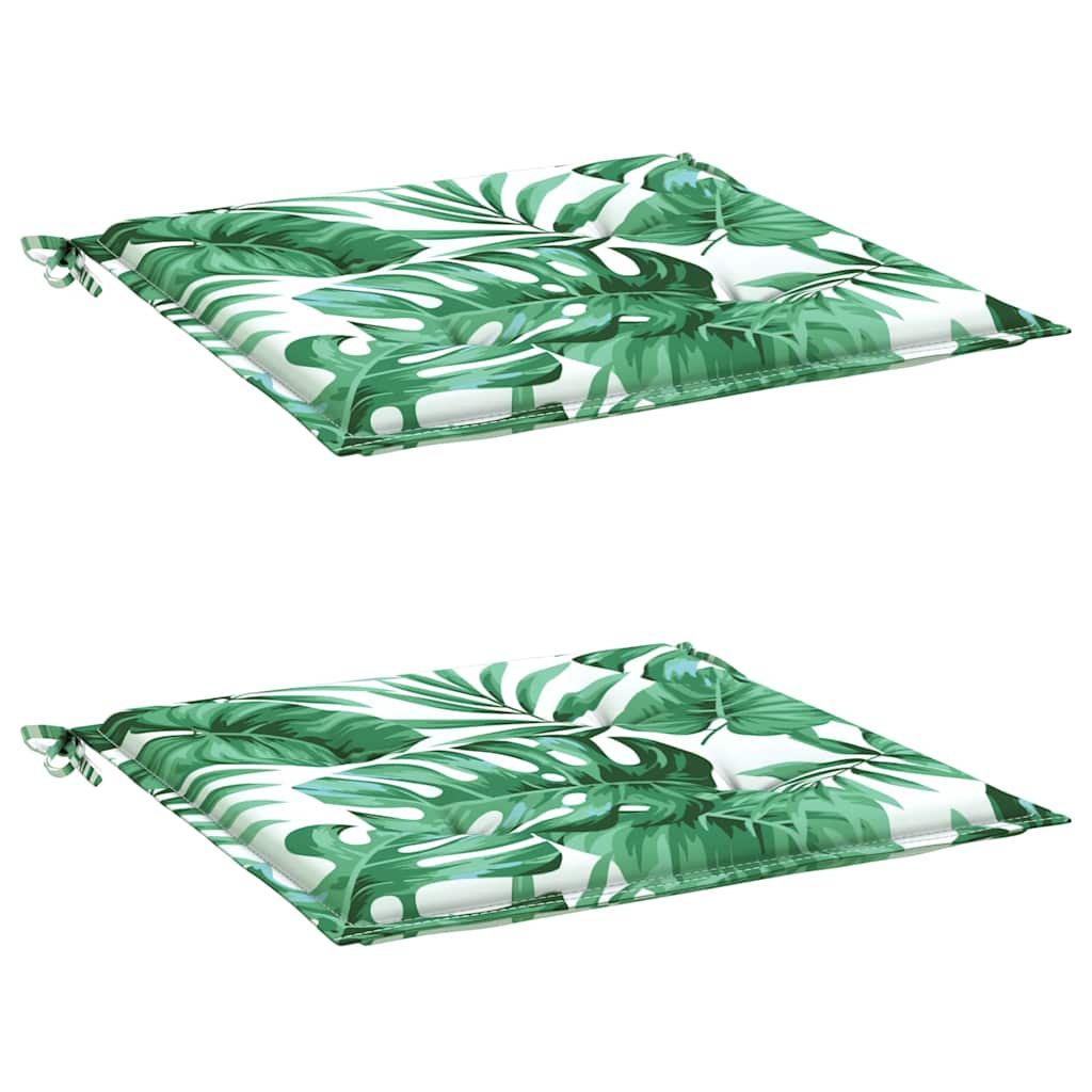 Stoelkussens 2 st bladpatroon 50x50x4 cm stof is nu te koop bij PeponiXL, paradijselijk wonen!