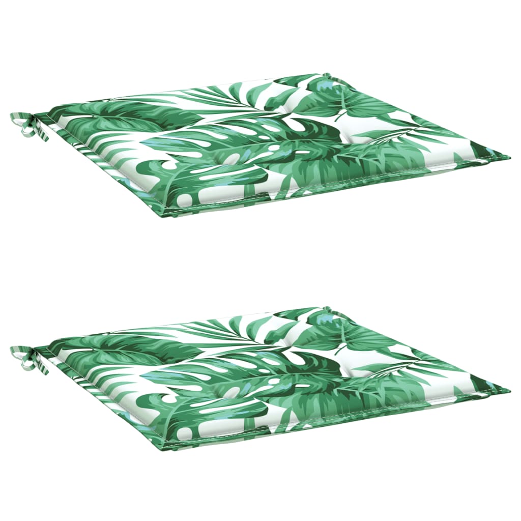 Stoelkussens 2 st bladpatroon 50x50x4 cm stof is nu te koop bij PeponiXL, paradijselijk wonen!