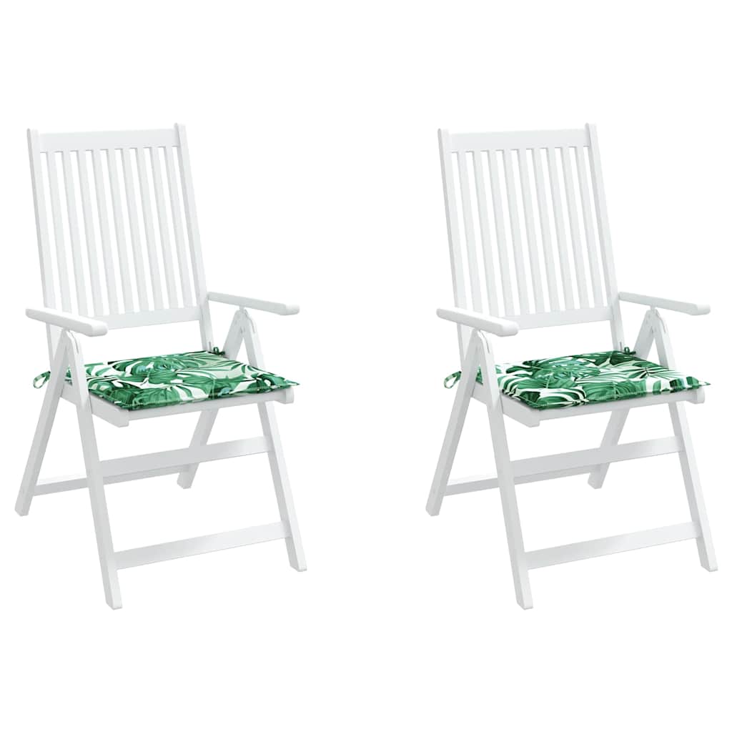 Stoelkussens 2 st bladpatroon 50x50x4 cm stof is nu te koop bij PeponiXL, paradijselijk wonen!