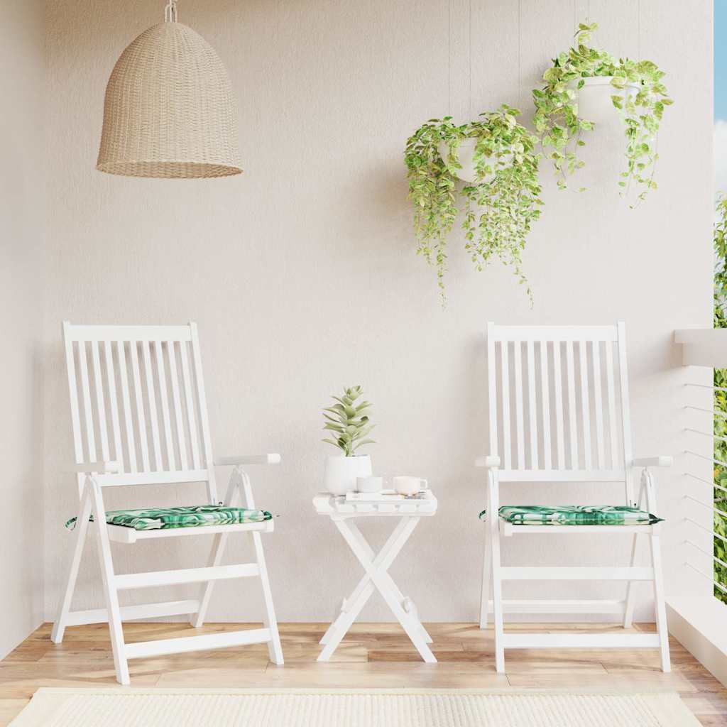 Stoelkussens 2 st bladpatroon 50x50x4 cm stof is nu te koop bij PeponiXL, paradijselijk wonen!