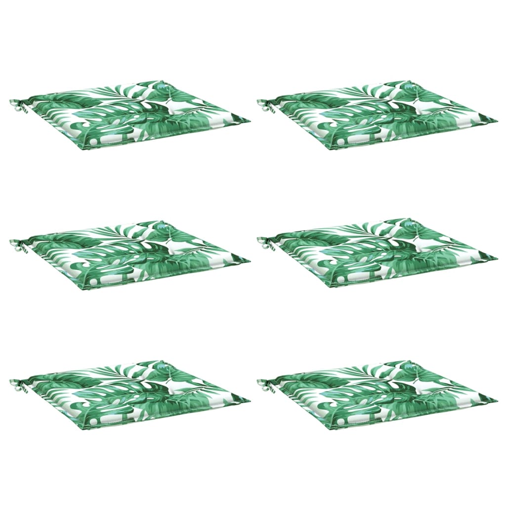 Stoelkussens 6 st bladpatroon 50x50x4 cm stof is nu te koop bij PeponiXL, paradijselijk wonen!