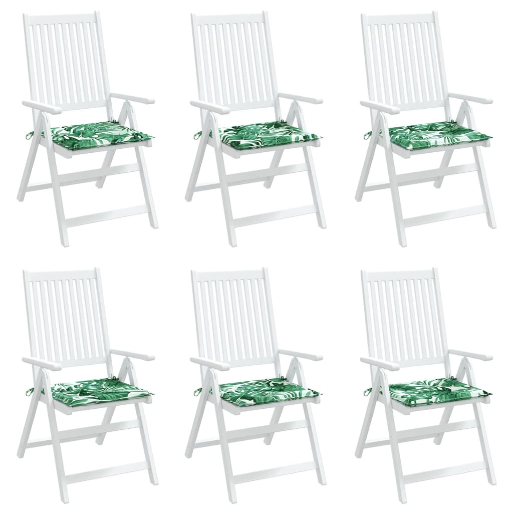 Stoelkussens 6 st bladpatroon 50x50x4 cm stof is nu te koop bij PeponiXL, paradijselijk wonen!