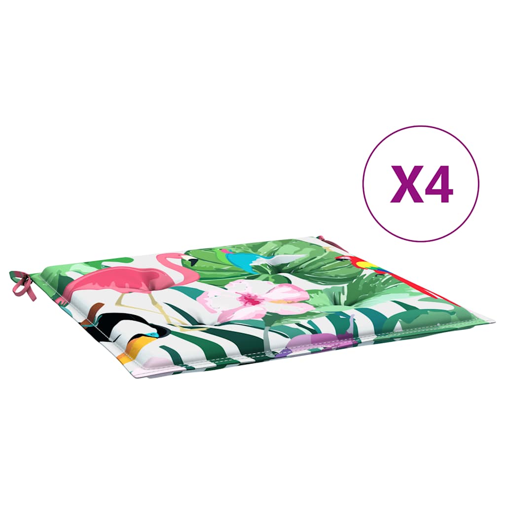 Tuinstoelkussens 4 st 50x50x4 cm stof meerkleurig is nu te koop bij PeponiXL, paradijselijk wonen!