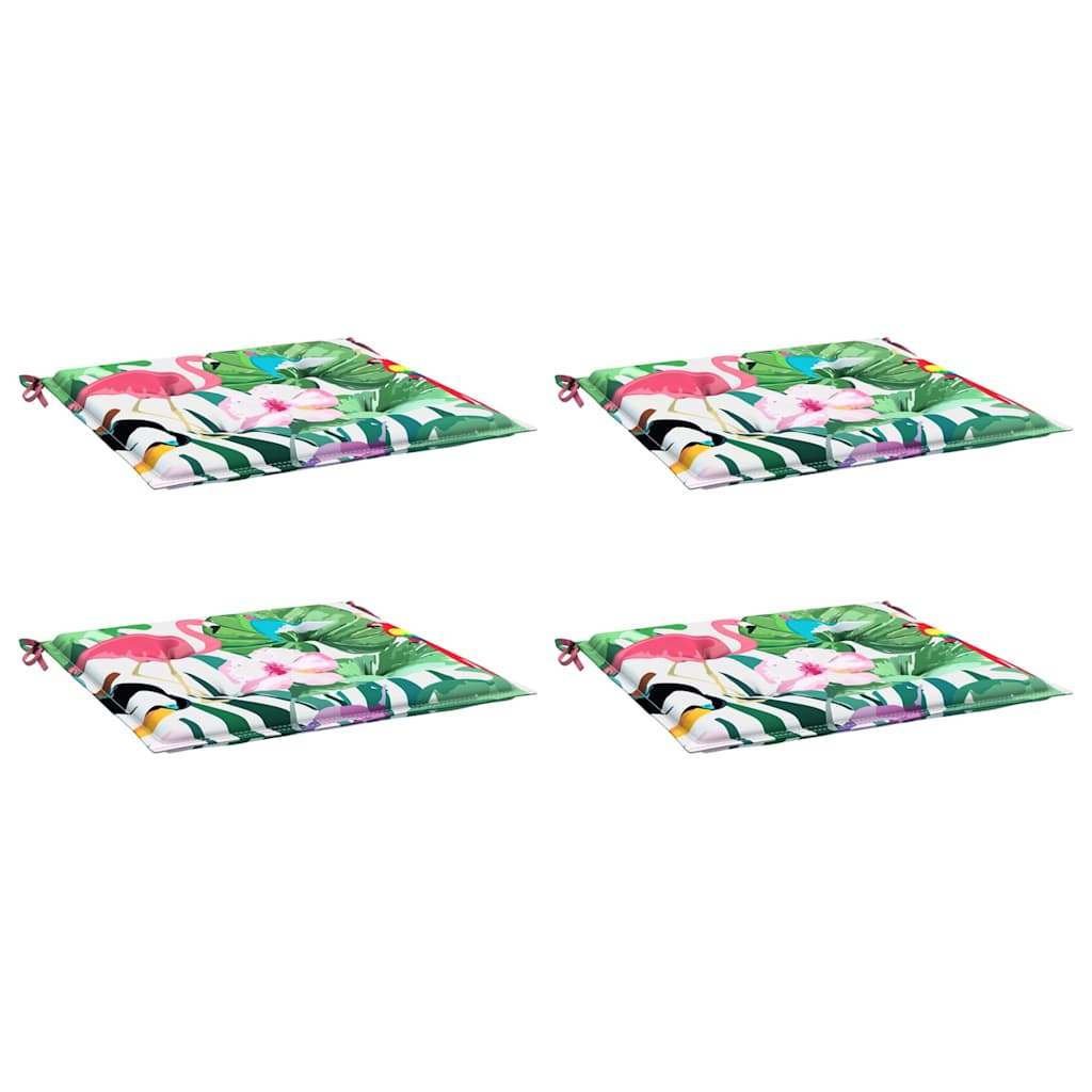 Tuinstoelkussens 4 st 50x50x4 cm stof meerkleurig is nu te koop bij PeponiXL, paradijselijk wonen!
