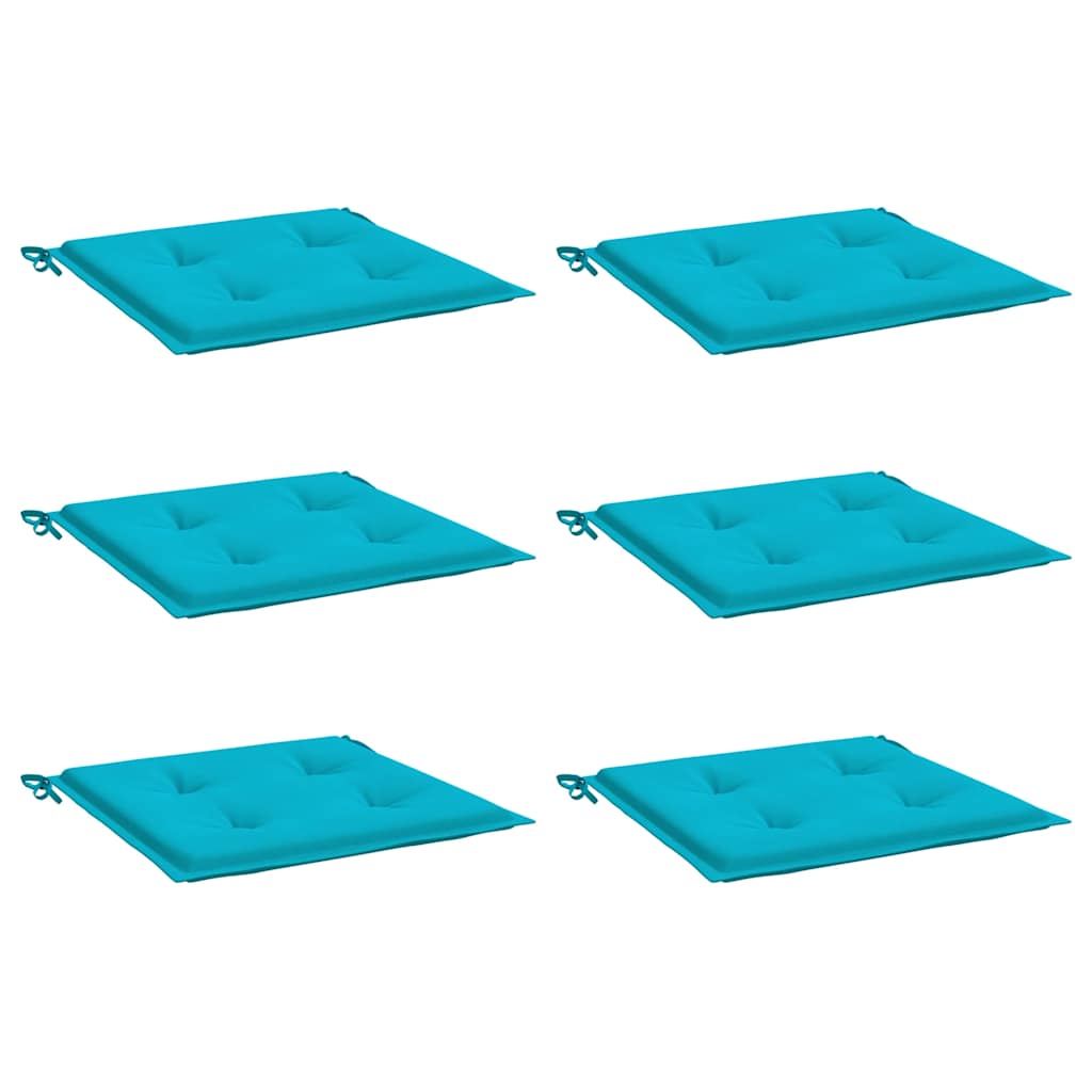Tuinstoelkussens 6 st 50x50x4 cm stof turquoise is nu te koop bij PeponiXL, paradijselijk wonen!