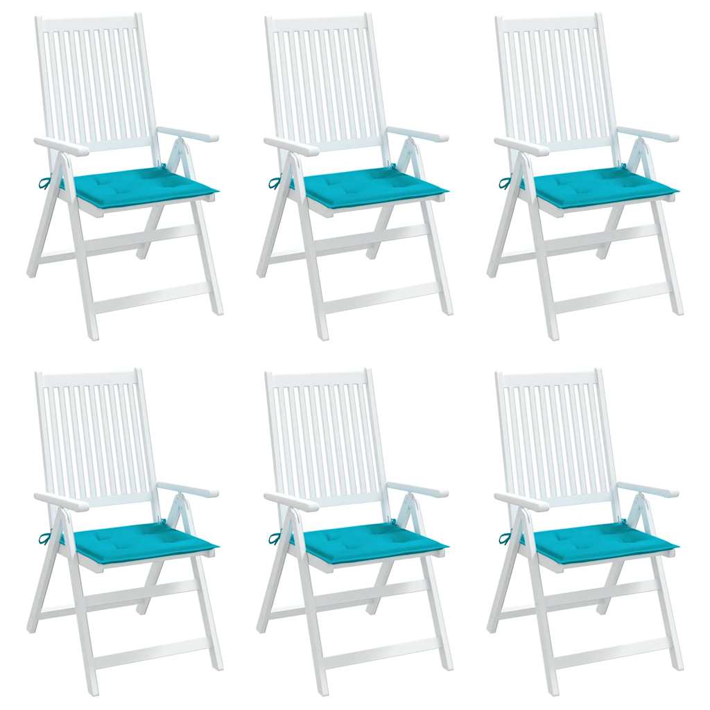 Tuinstoelkussens 6 st 50x50x4 cm stof turquoise is nu te koop bij PeponiXL, paradijselijk wonen!