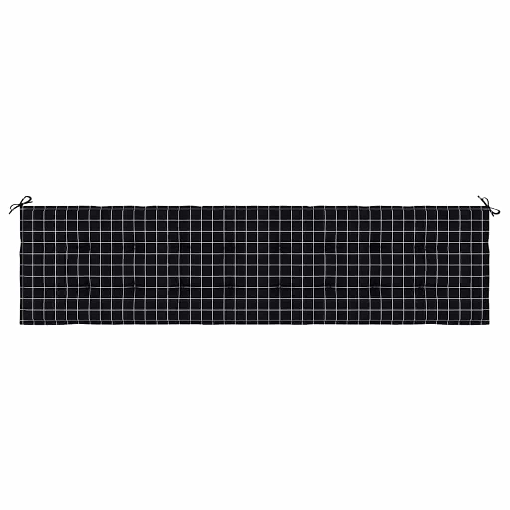 Tuinbankkussen ruitpatroon 200x50x4 cm stof zwart is nu te koop bij PeponiXL, paradijselijk wonen!