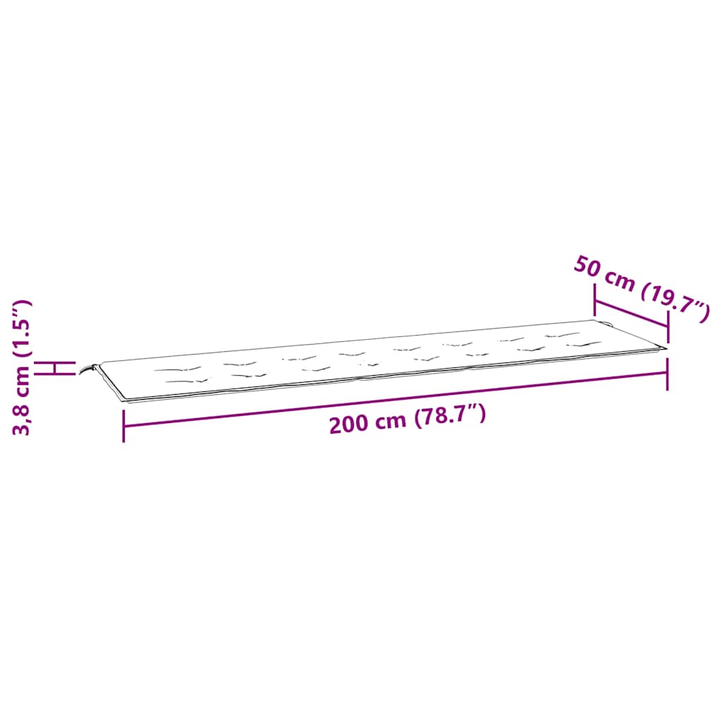 Tuinbankkussen 200x50x4 cm stof meerkleurig is nu te koop bij PeponiXL, paradijselijk wonen!