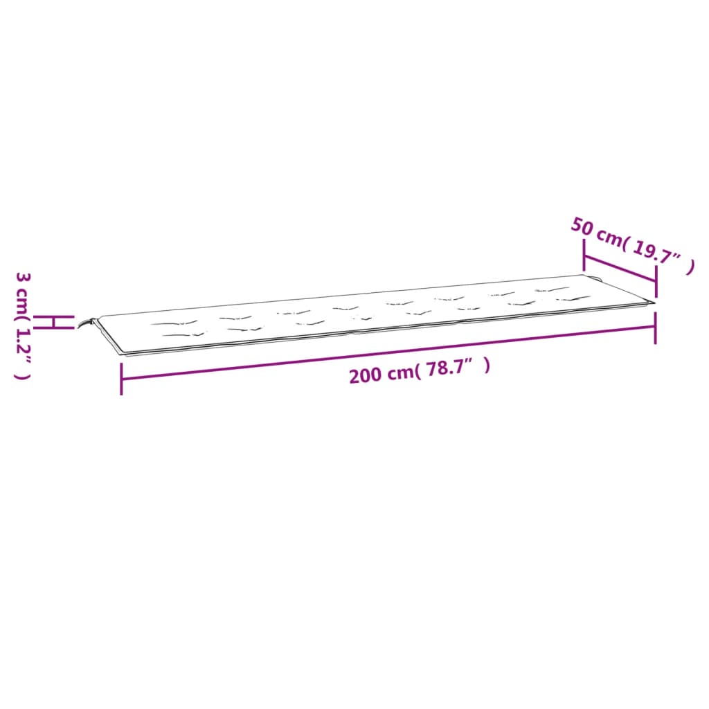 Tuinbankkussen 200x50x3 cm stof roze is nu te koop bij PeponiXL, paradijselijk wonen!