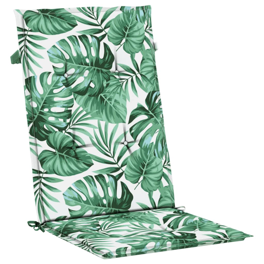 Stoelkussens 6 st hoge rug bladpatroon stof is nu te koop bij PeponiXL, paradijselijk wonen!