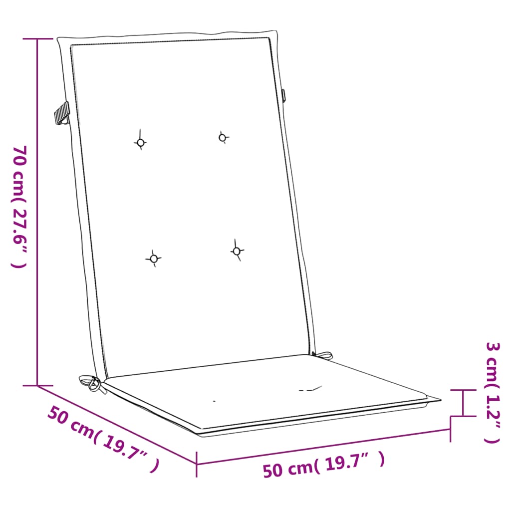 Tuinstoelkussens hoge rugleuning 2 st 120x50x3 cm stof roze is nu te koop bij PeponiXL, paradijselijk wonen!