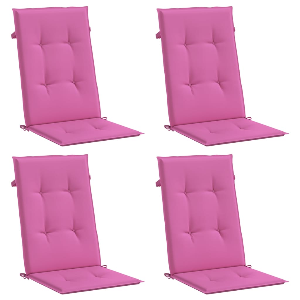 Stoelkussens 4 st hoge rug stof roze is nu te koop bij PeponiXL, paradijselijk wonen!