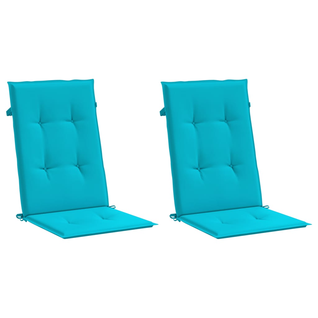 Stoelkussens 2 st hoge rug stof turquoise is nu te koop bij PeponiXL, paradijselijk wonen!