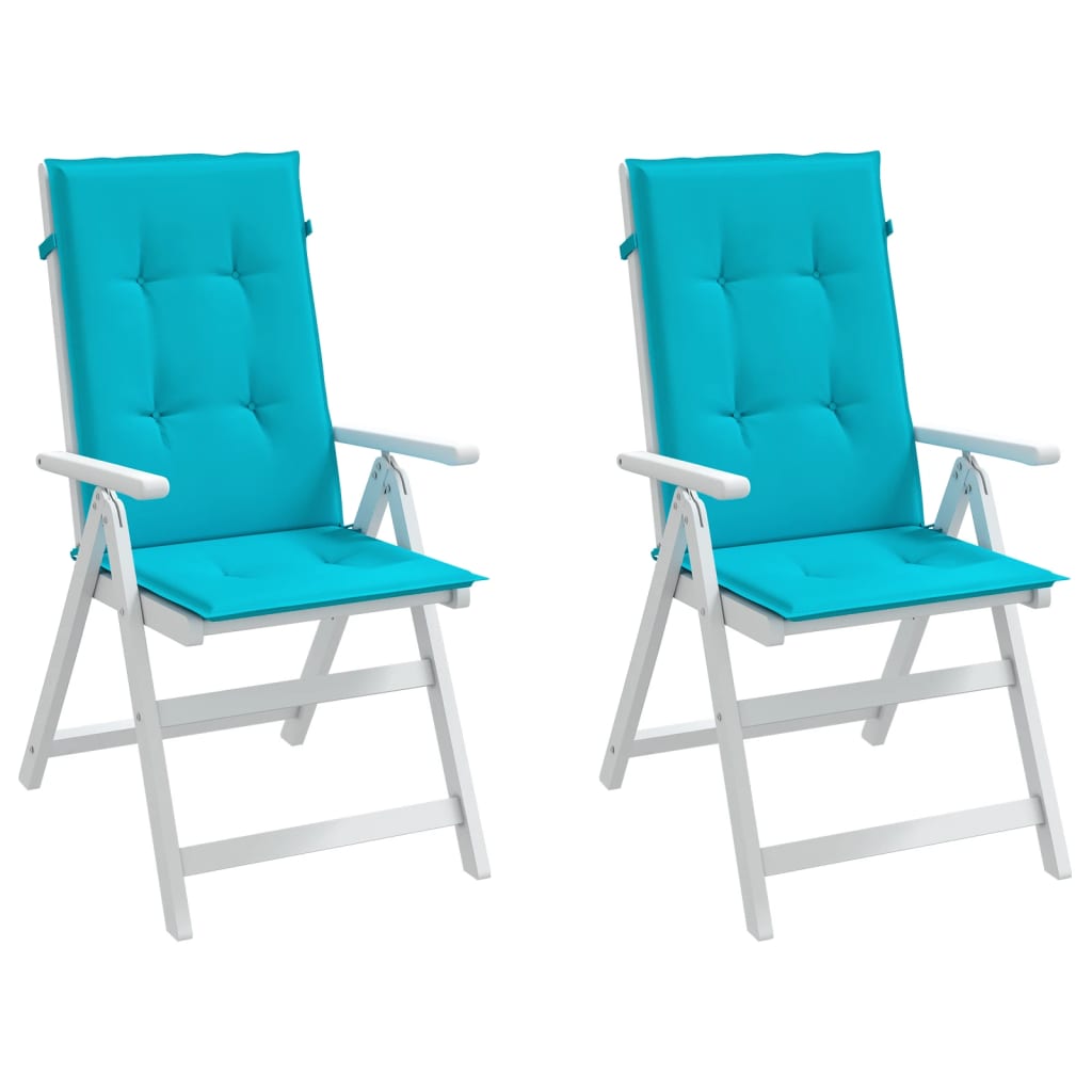 Stoelkussens 2 st hoge rug stof turquoise is nu te koop bij PeponiXL, paradijselijk wonen!