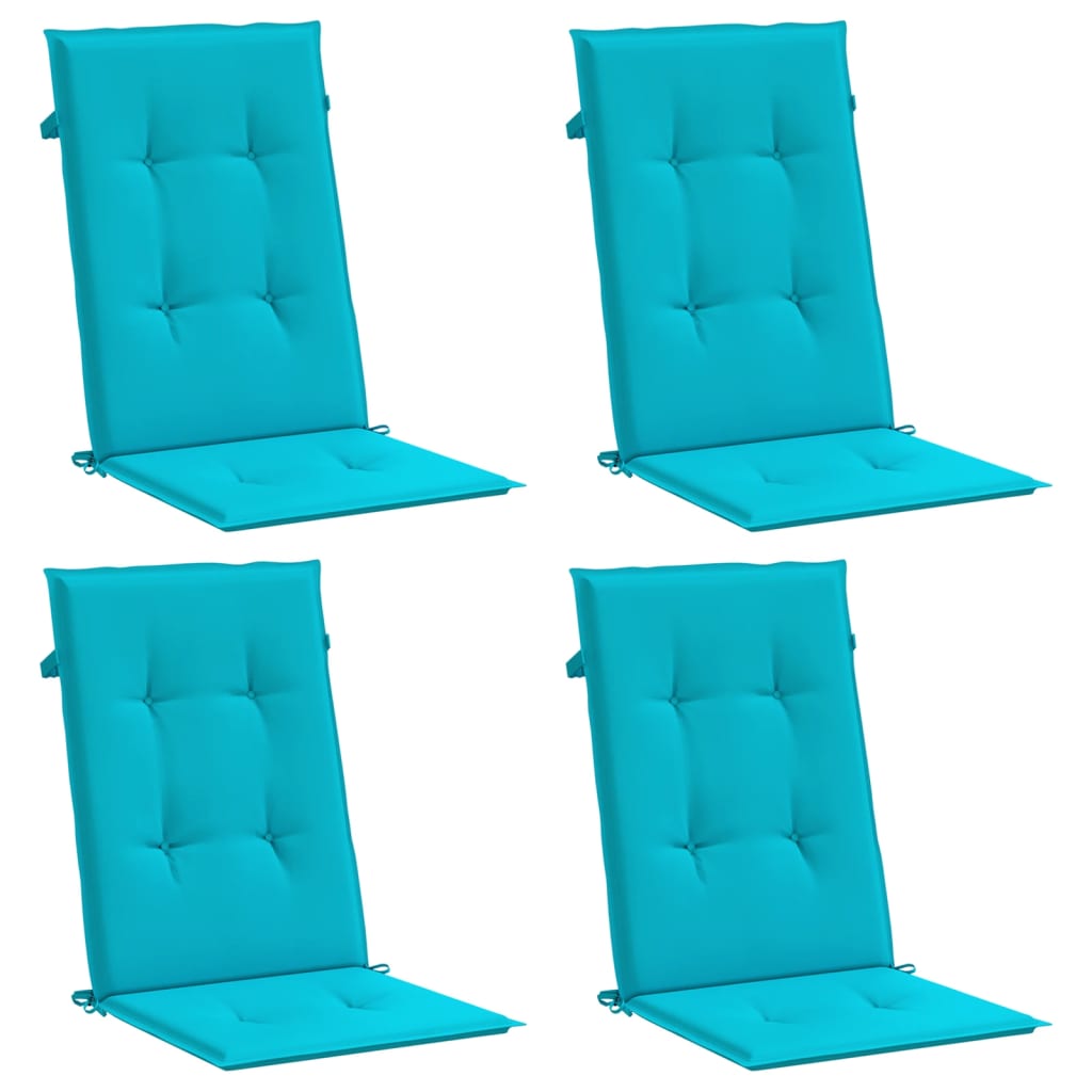 Stoelkussens 4 st hoge rug stof turquoise is nu te koop bij PeponiXL, paradijselijk wonen!