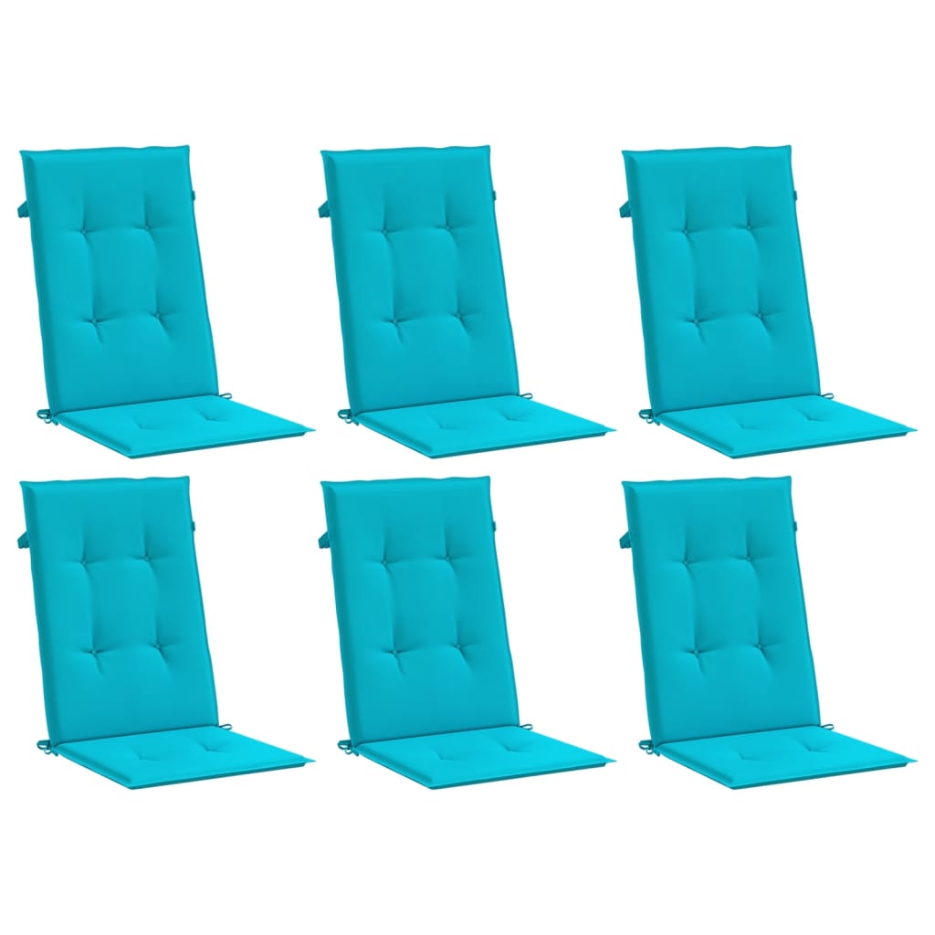 Stoelkussens hoge rugleuning 6 st stof turquoise is nu te koop bij PeponiXL, paradijselijk wonen!