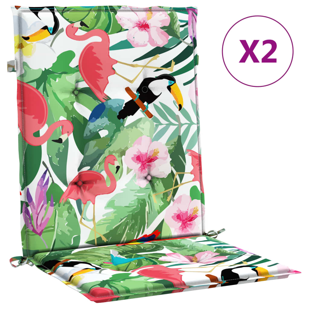 Stoelkussens 2 st lage rug stof meerkleurig is nu te koop bij PeponiXL, paradijselijk wonen!