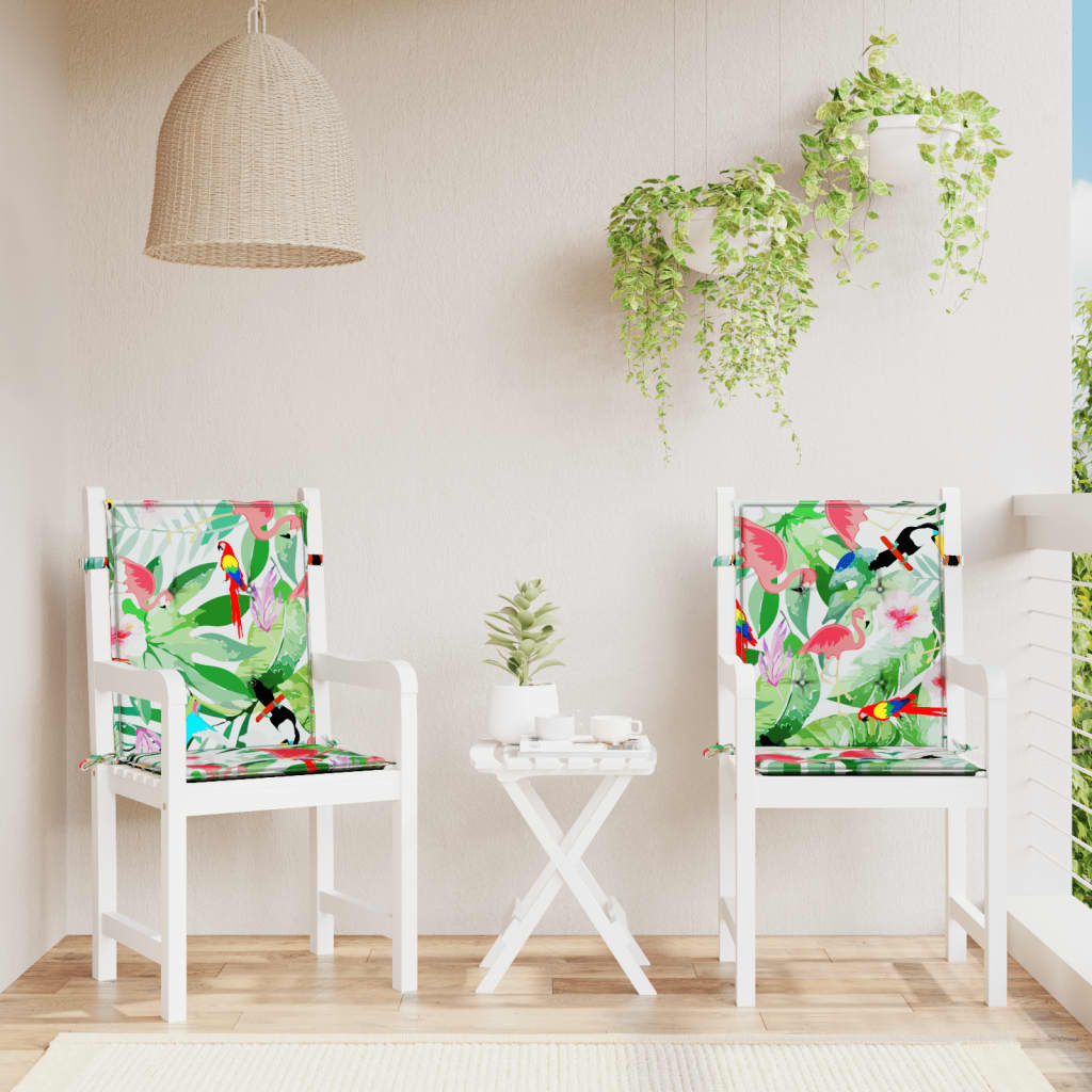 Stoelkussens 2 st lage rug stof meerkleurig is nu te koop bij PeponiXL, paradijselijk wonen!