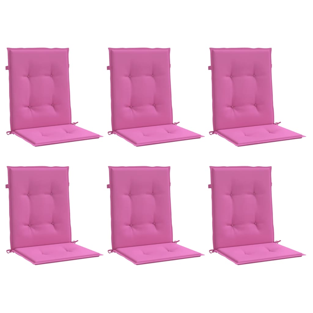 Stoelkussens 6 st lage rug stof roze is nu te koop bij PeponiXL, paradijselijk wonen!