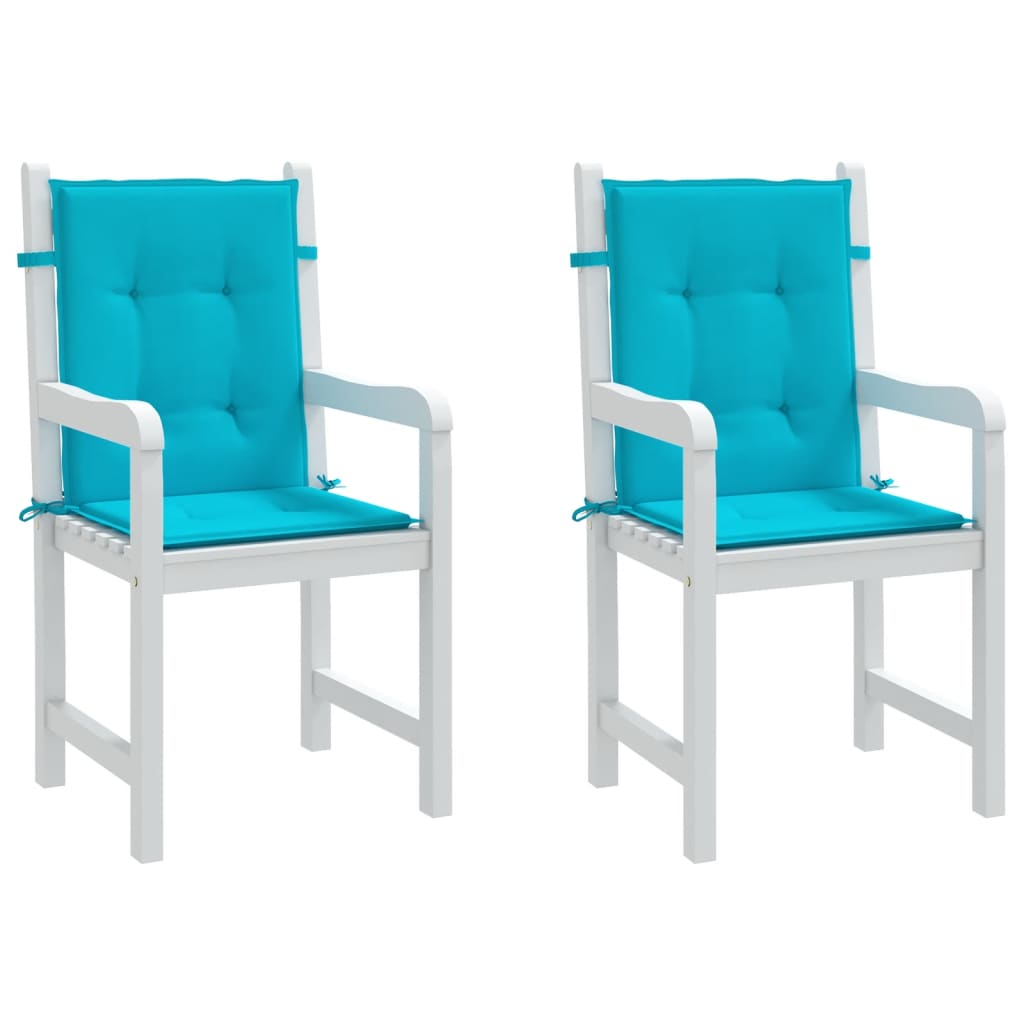 Stoelkussens 2 st lage rug stof turquoise is nu te koop bij PeponiXL, paradijselijk wonen!
