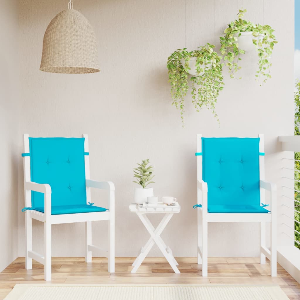 Stoelkussens 2 st lage rug stof turquoise is nu te koop bij PeponiXL, paradijselijk wonen!