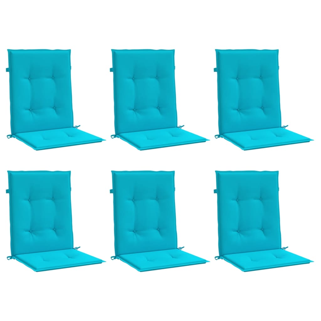 Stoelkussens 6 st lage rug stof turquoise is nu te koop bij PeponiXL, paradijselijk wonen!