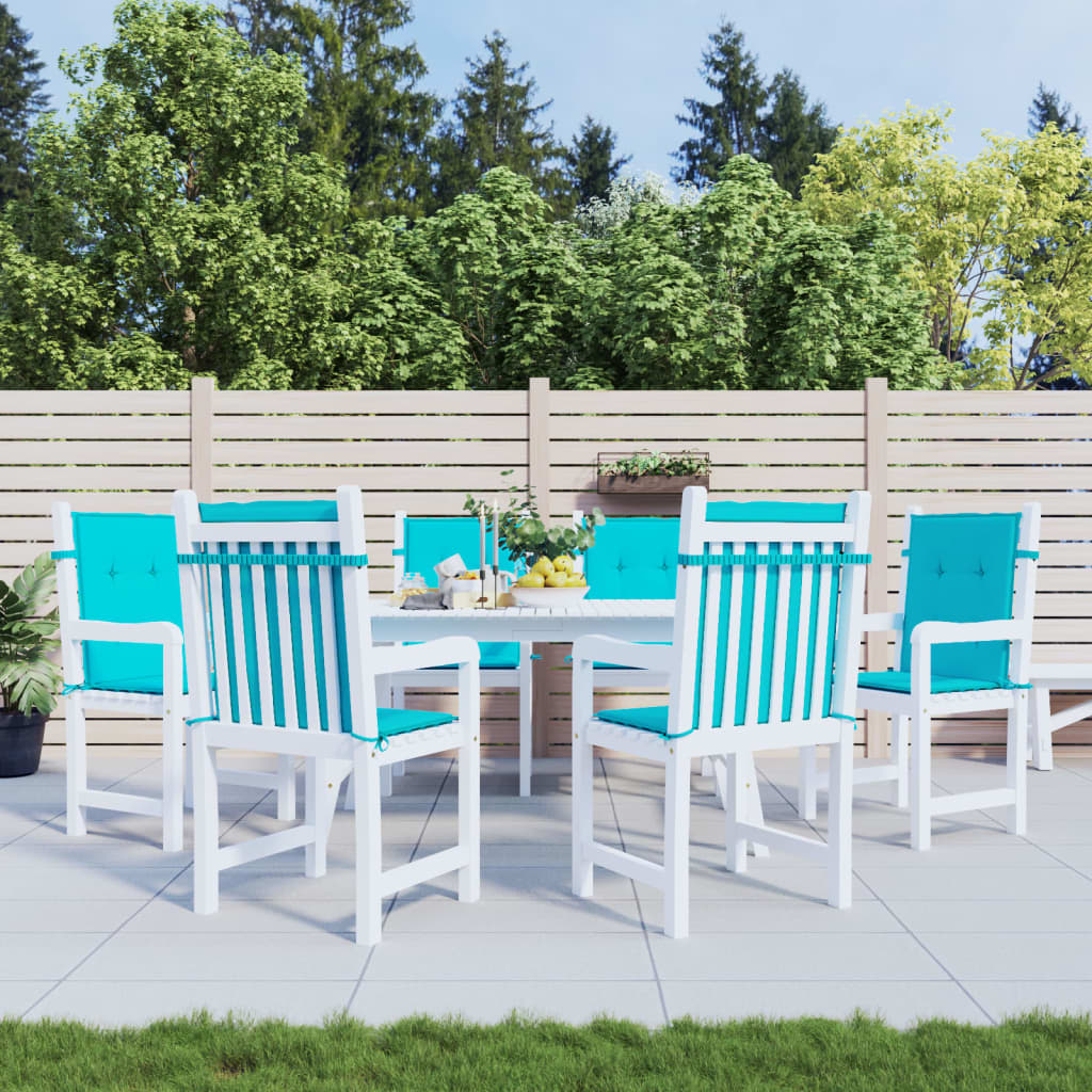 Stoelkussens 6 st lage rug stof turquoise is nu te koop bij PeponiXL, paradijselijk wonen!