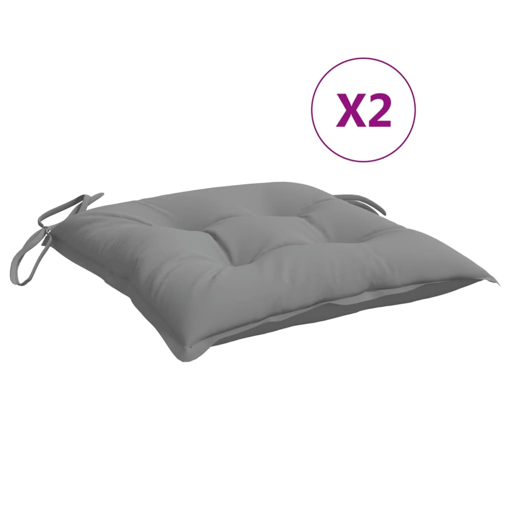 Stoelkussens 2 st 40x40x7 cm oxford stof grijs is nu te koop bij PeponiXL, paradijselijk wonen!