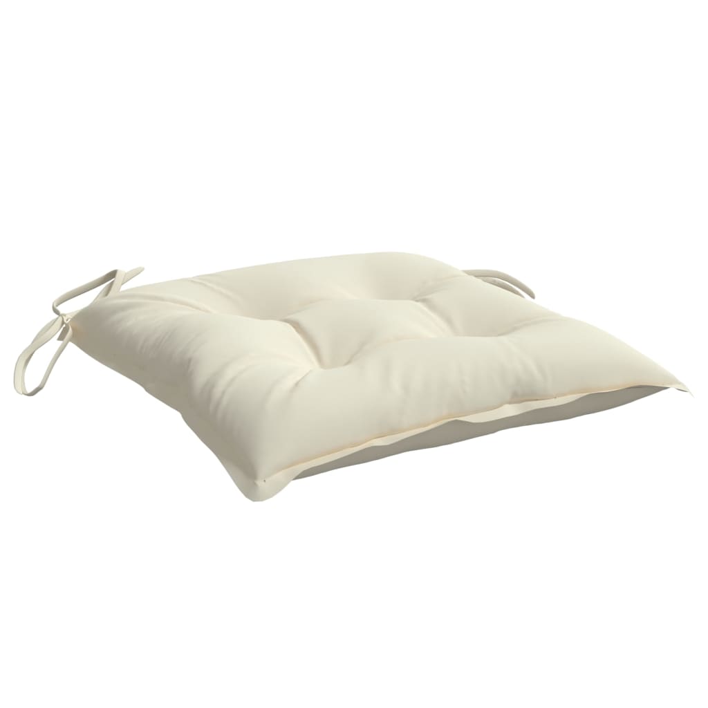 Stoelkussens 2 st 40x40x7 cm stof crèmewit is nu te koop bij PeponiXL, paradijselijk wonen!