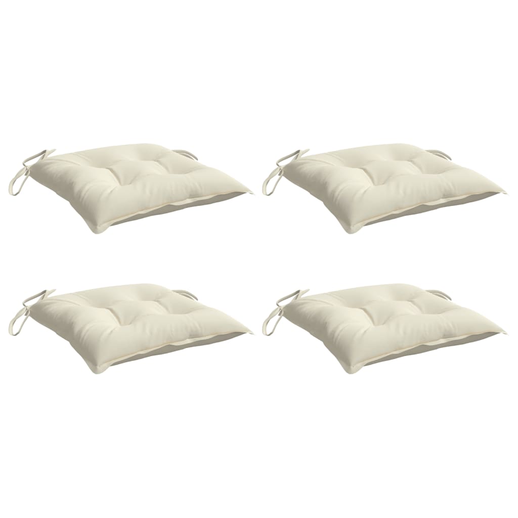 Stoelkussens 4 st 40x40x7 cm oxford stof crèmewit is nu te koop bij PeponiXL, paradijselijk wonen!
