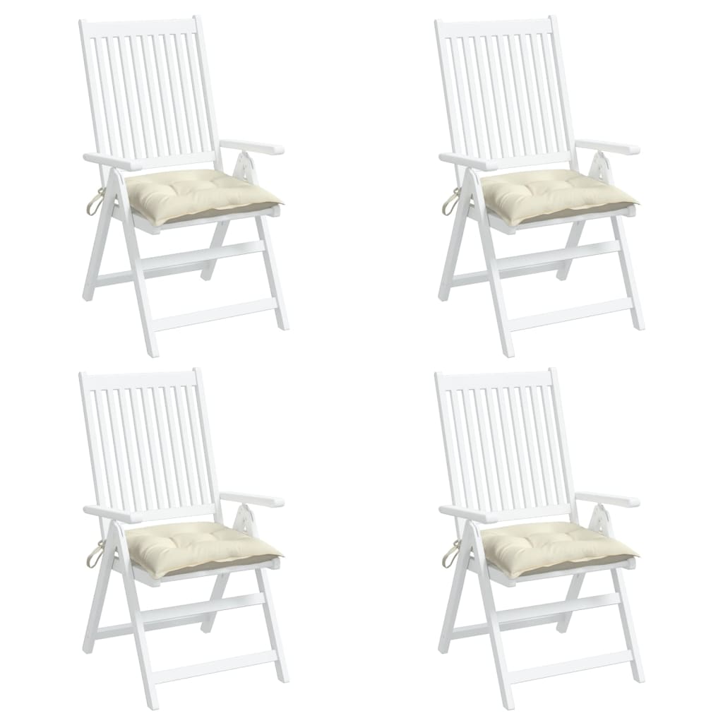 Stoelkussens 4 st 40x40x7 cm oxford stof crèmewit is nu te koop bij PeponiXL, paradijselijk wonen!