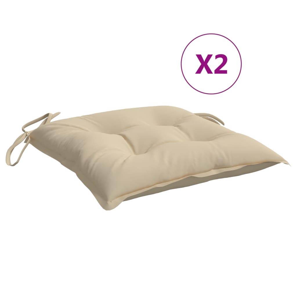 Stoelkussens 2 st 40x40x7 cm oxford stof beige is nu te koop bij PeponiXL, paradijselijk wonen!