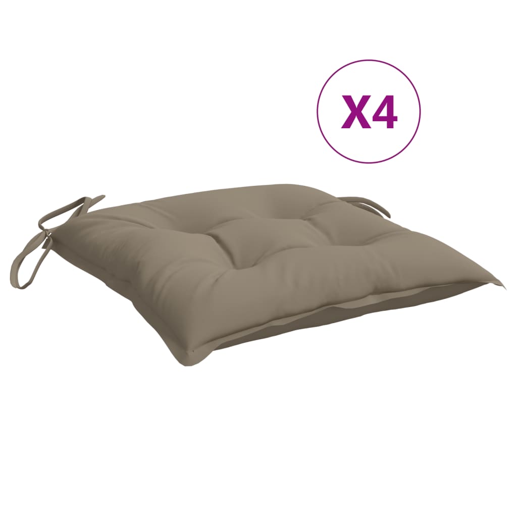 Stoelkussens 4 st 40x40x7 cm oxford stof taupe is nu te koop bij PeponiXL, paradijselijk wonen!